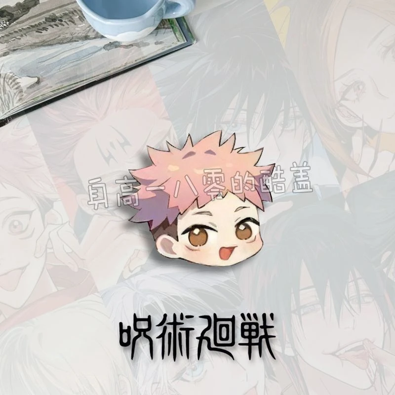 Broche de Anime Jujutsu Kaisen Itadori Yuji Satoru Gojo Cosplay versión Q, insignia de dibujos animados Ambitus