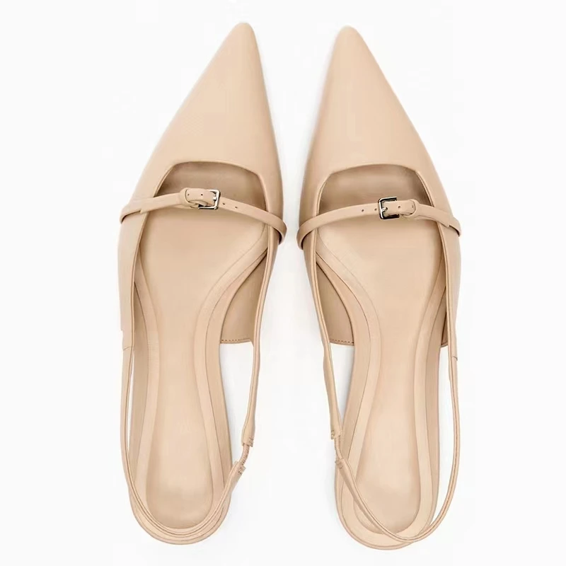 2024 sommer Neue Stil Spitz Bequeme Casual Einfarbig Flache Schuhe Flacher Mund Atmungsaktive Sandalen KEINE: 8813 – Detail 12