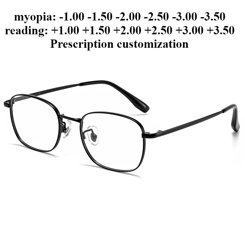

Титановая оправа с широкой оправой 48 мм, оправа для очков с толстой оправой, широкая высота оправы, прямоугольные очки, блокирующие синий свет, очки для чтения