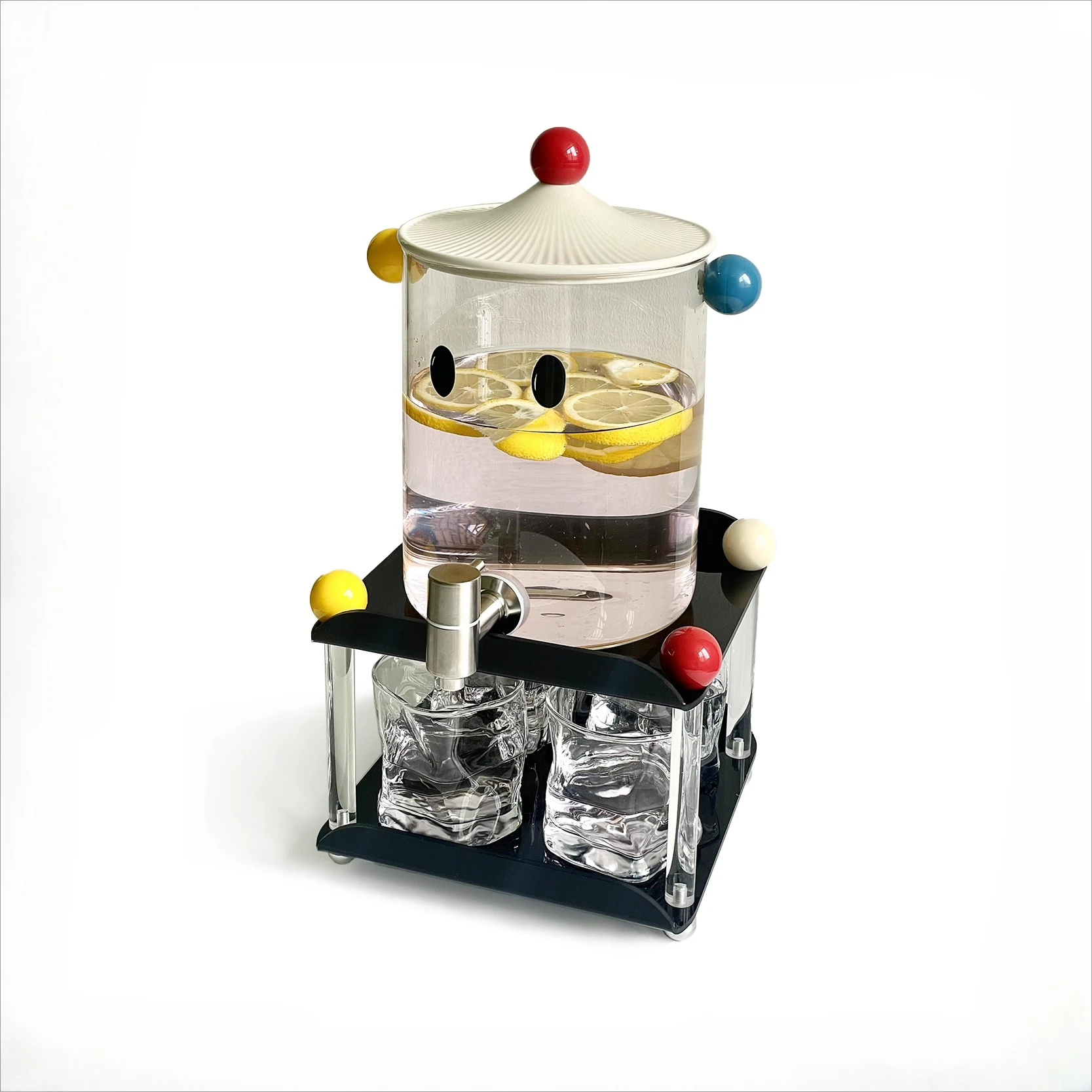 

Cute summer glass ice bucket cold kettle set with faucet large capacity