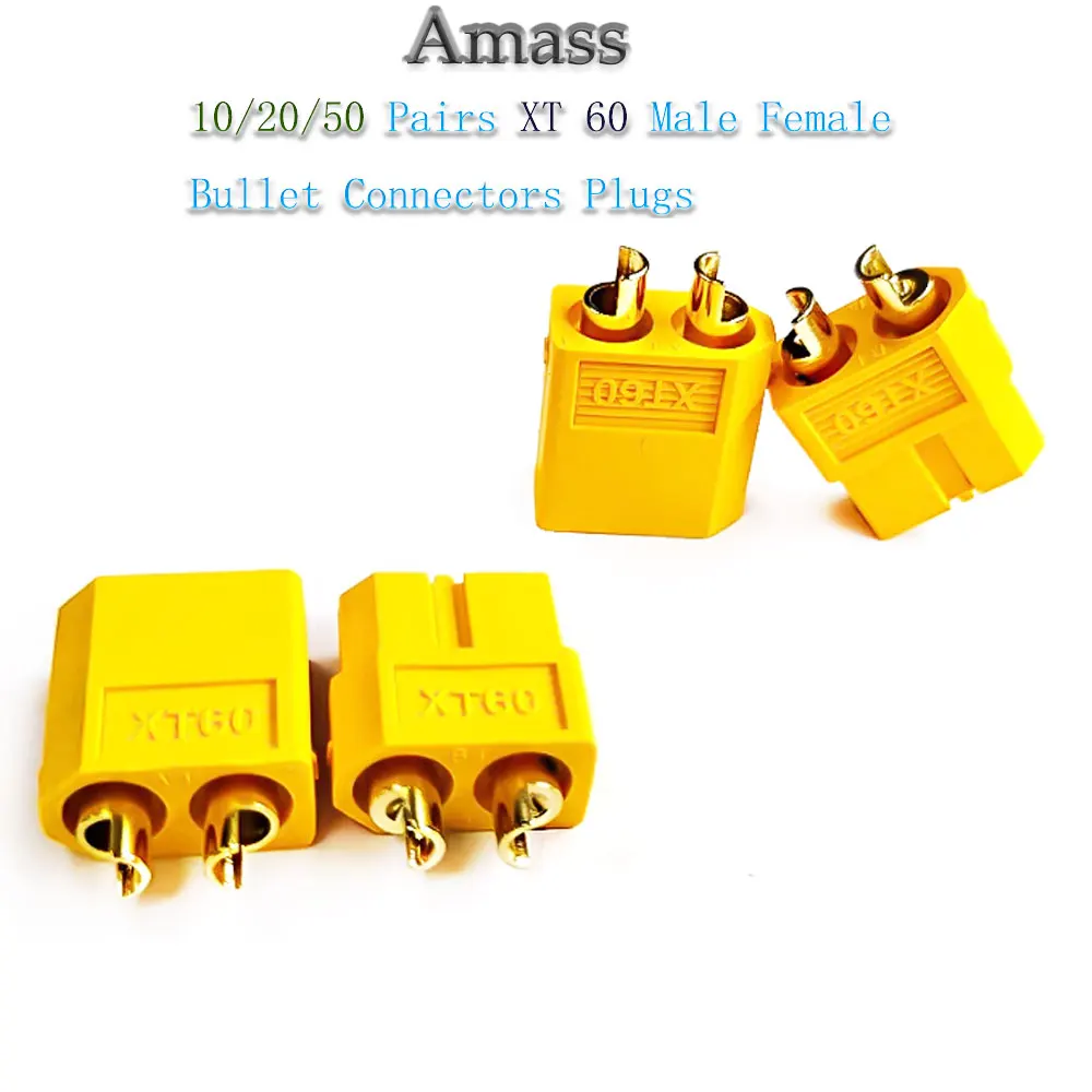 Original Amass XT60 Bullet Connectors Male Female Plug 10/20/50Pairs For RC Drone Airplane Car Lipo Battery ESC