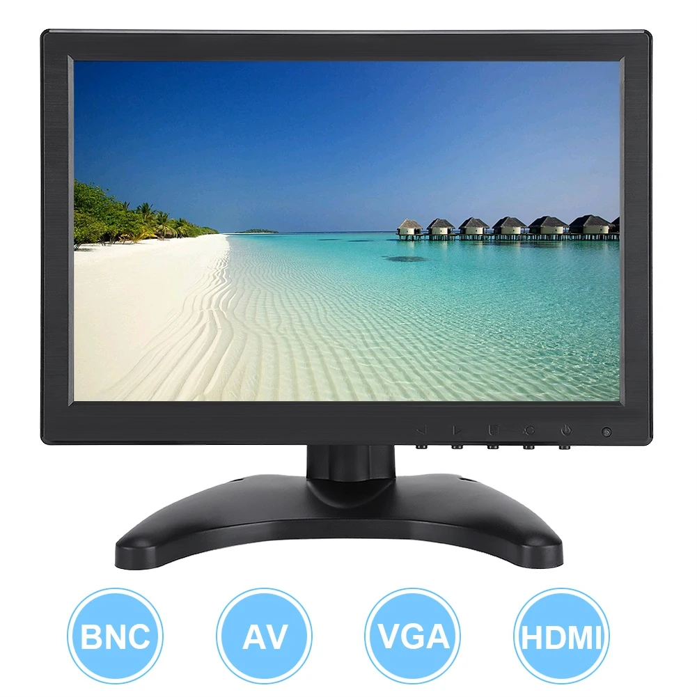 

10.1in Monitor 16:10 LCD HD Screen With 1920*1200 Ultra High Resolution 4 Video Inputs Multi-language Selection Monitor Display