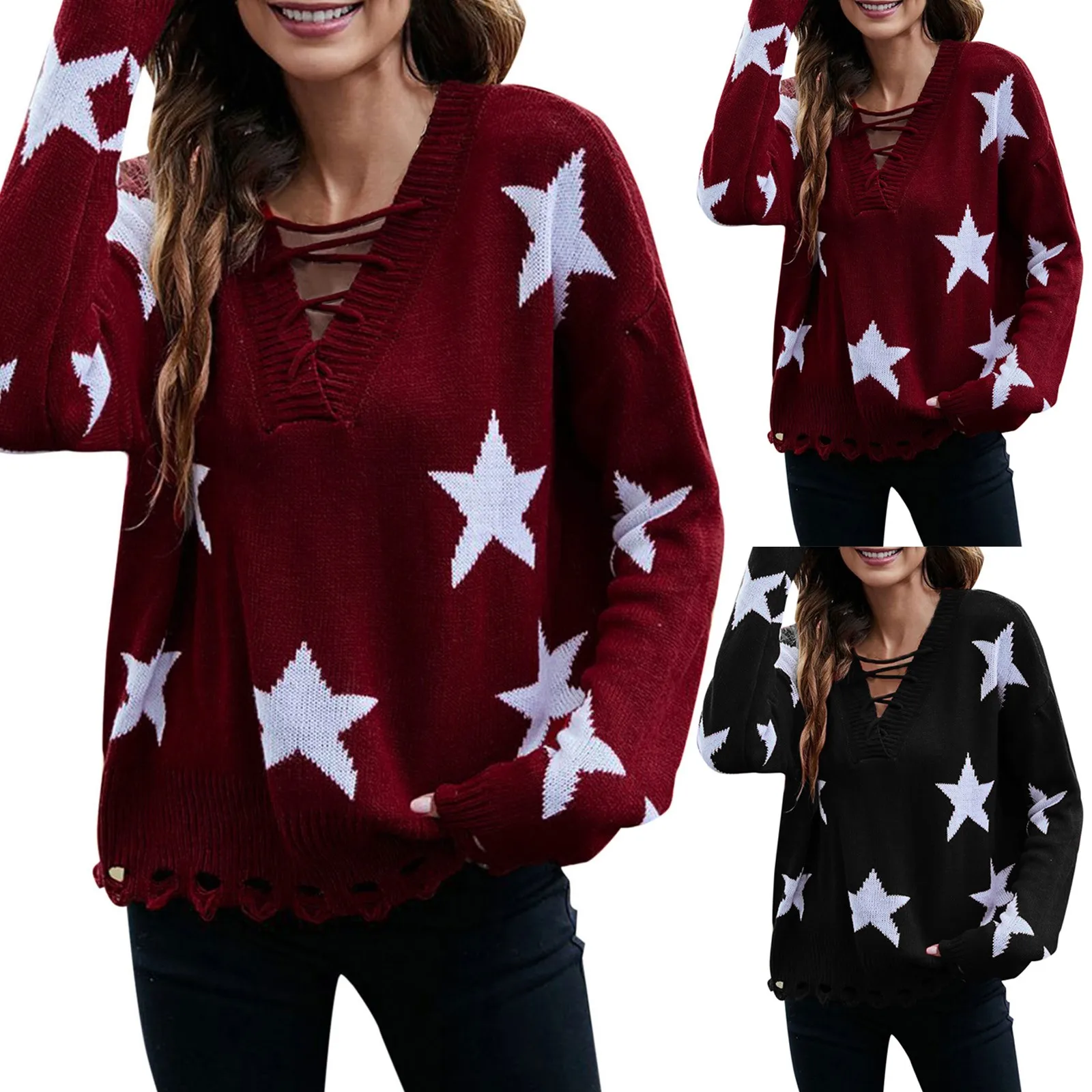 Pull à Manches sulfet Col Rond pour Femme, Décontracté, avec Fente, Streetwear, Collection Automne Hiver 2023