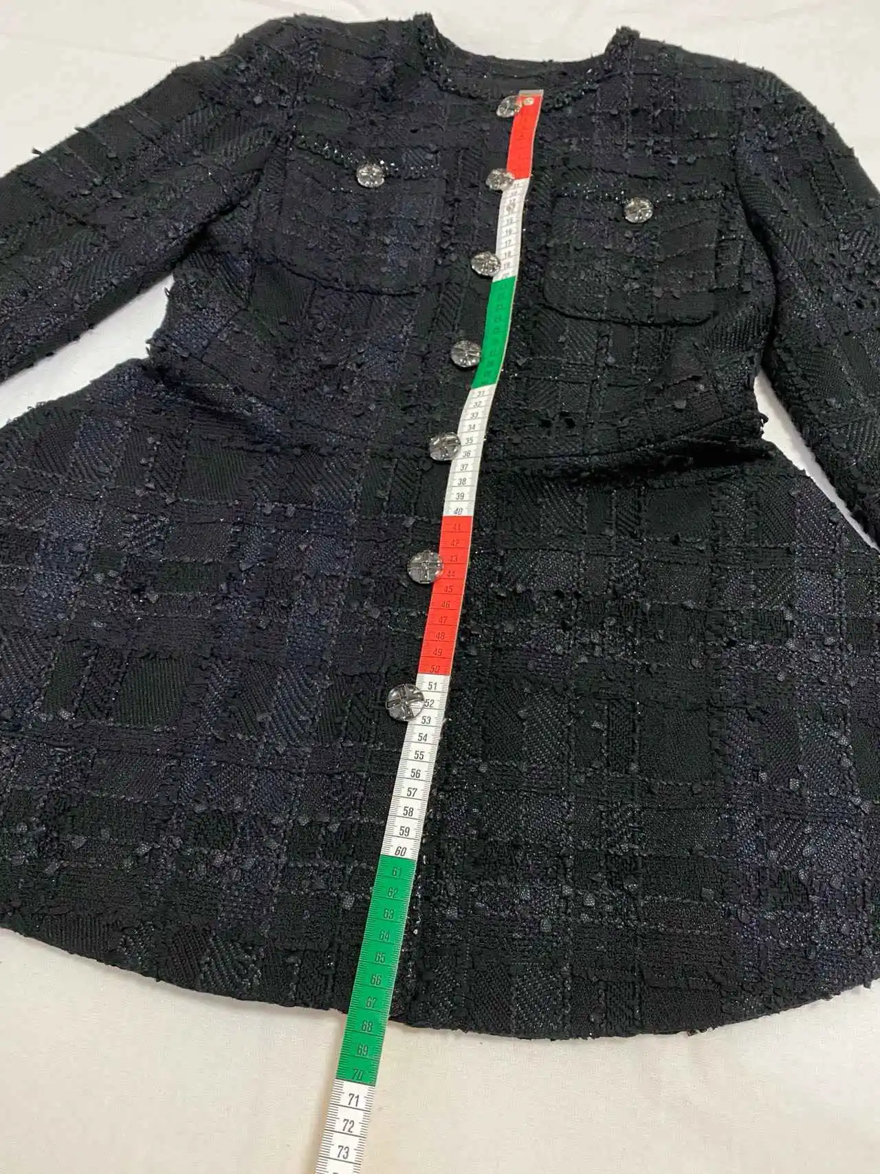 Tweed Skirt for Female, Black Coat, Black Jacket, Sexy Dress, New, 2024