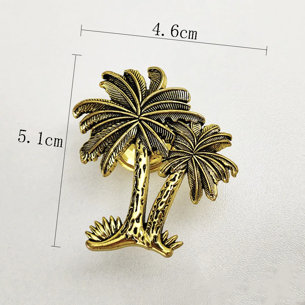 Cute cartoon creative coconut tree furniture door handle Gold Silver Antique Gold Drawer Shoe Cabinet Dresser Cupboard Door Knob