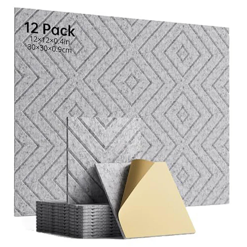 Polyester fiber acoustic panels meeting room piano room carving soundproof panels