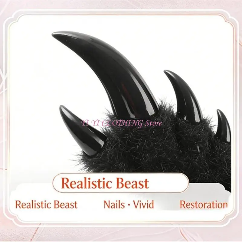 n5kf-faux-furs-animal-foxes-paws-mittens-halloween-cosplay-costume-accessories