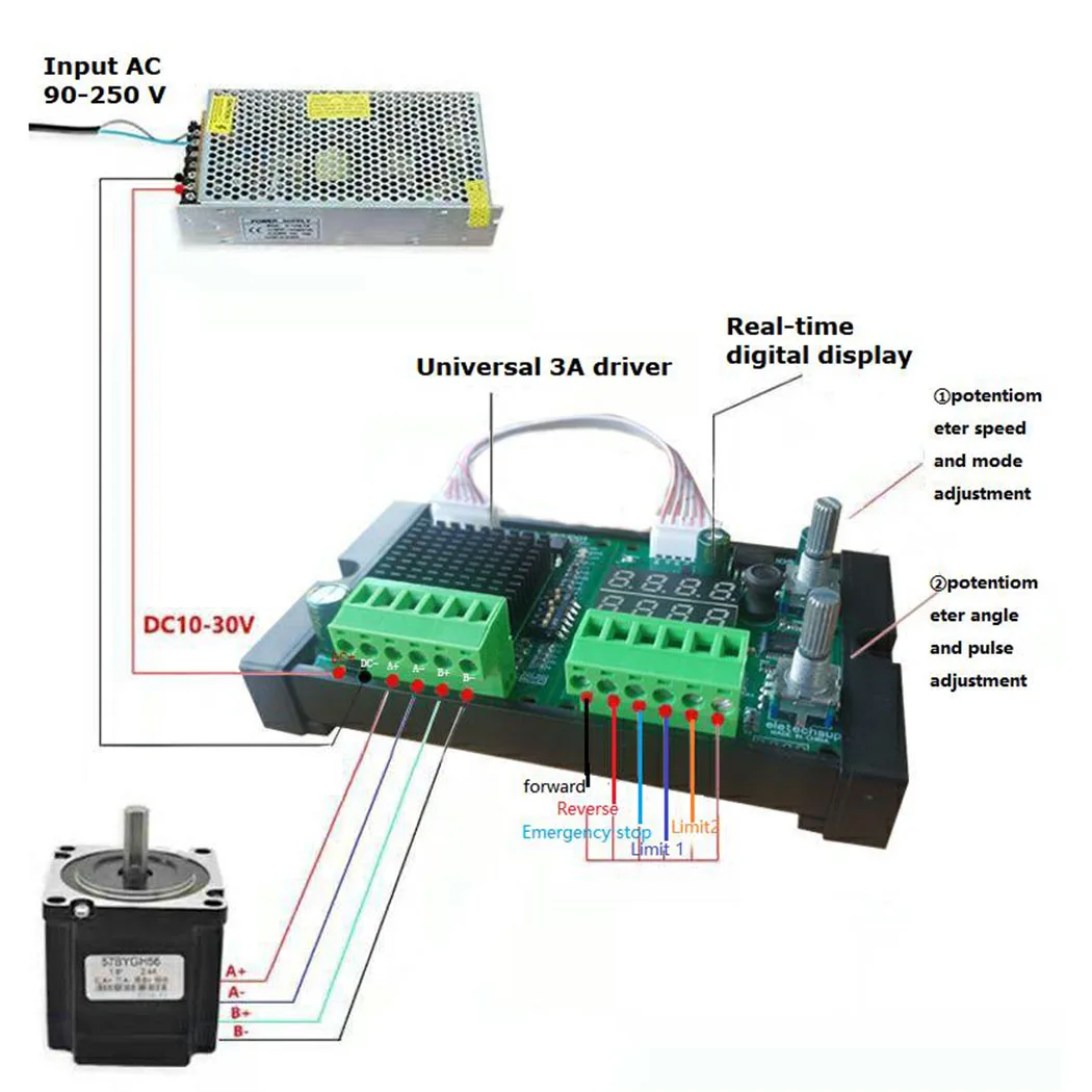 3A 42 57 86 Stepper Motor Controller Driver PWM Pulse Speed  Module for Screw Slider 3D Printer Mounter