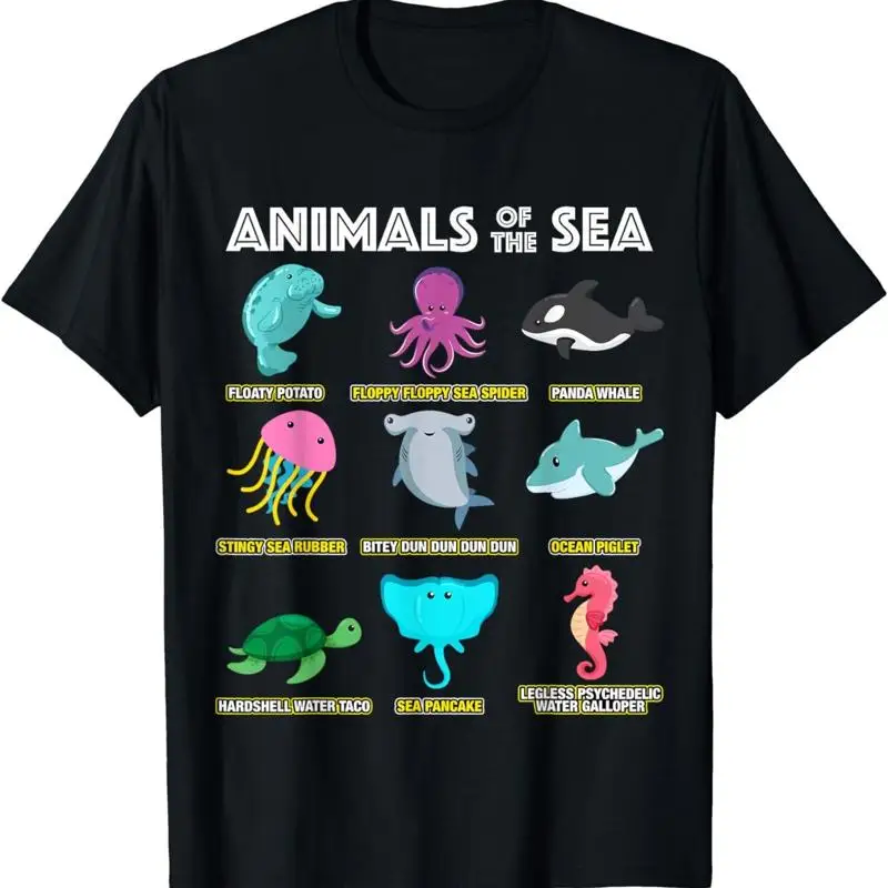 Animals Of The World Sea Creatures Funny Ocean Humor Meme T Shirt