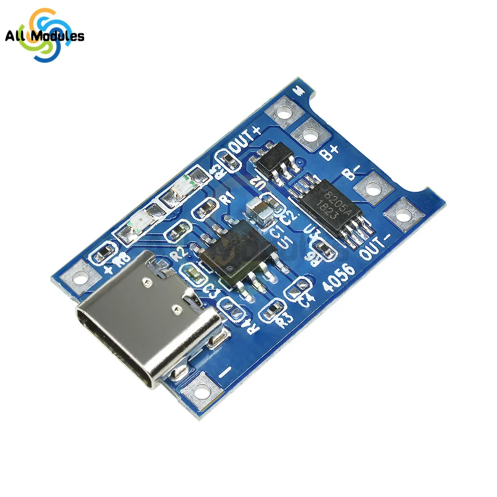 1/5/10Pcs TYPE-C 5V 1A USB 18650 TC4056A Lithium Battery Charging Board Charger Module with Protection Dual Functions TP4056