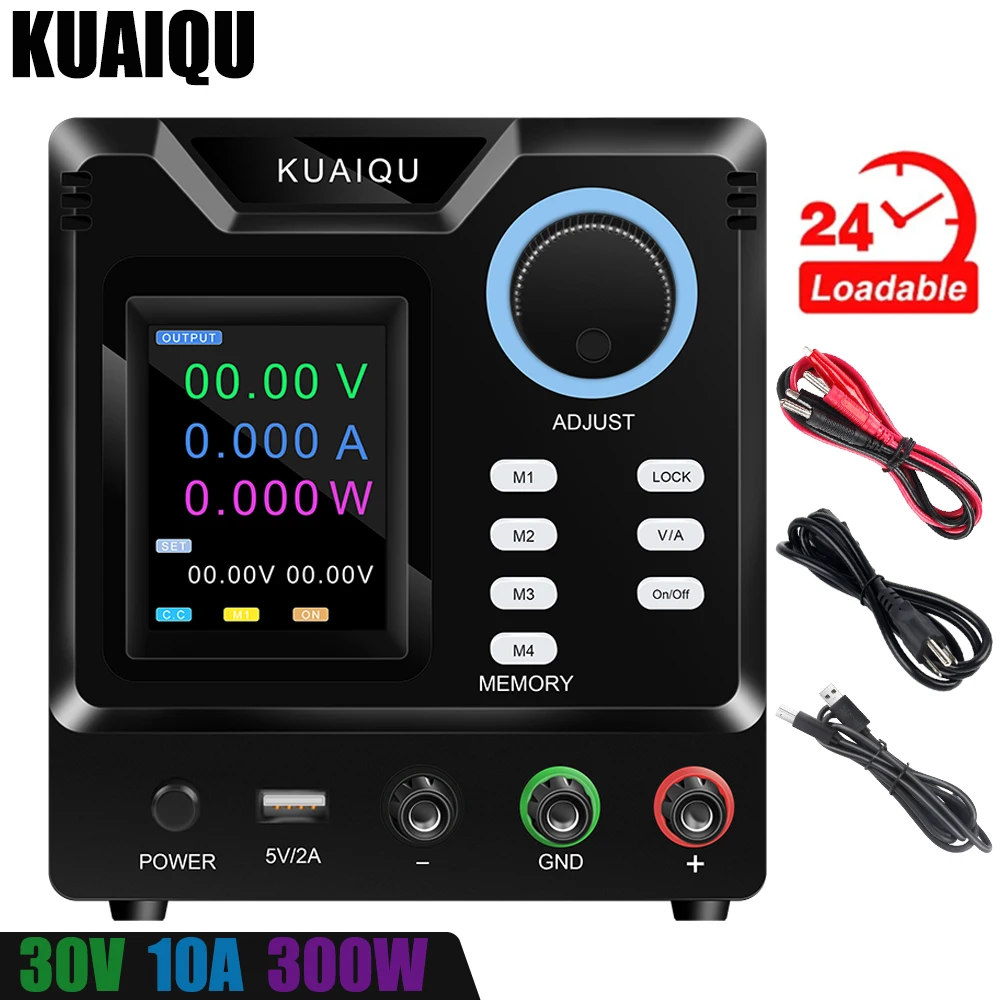

KUAIQU SPPS-D3010-232 30V 10A 300W 4-digit Display Lab DC Power Supply Voltage Regulator RS232 Port Program-controlled 24V 15V