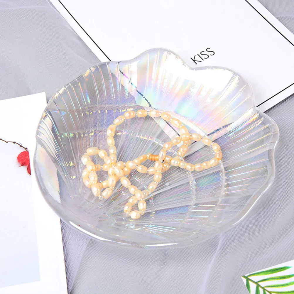 

Shell Shaped Glass Nail Art Palette for Professional Manicure Smooth Non Absorbent Surface Easy Clean Stackable Design Nail