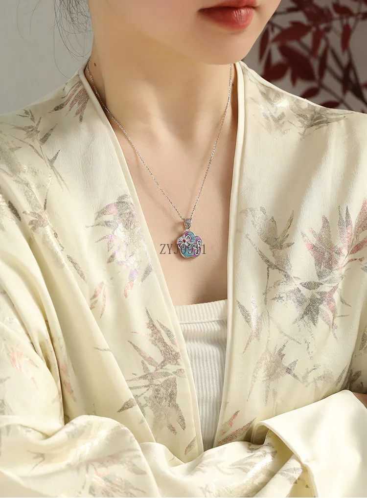 925 prata flor pingente colar nicho design sentido moda versátil novo presente de jóias de arte chinesa