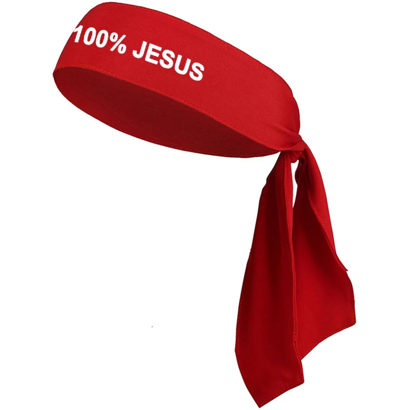 100 JESUS Headband Print Basketball Soccer Head band Men Women Running Fitness Sweatband Bandana Head tie Sports Fan Headbands