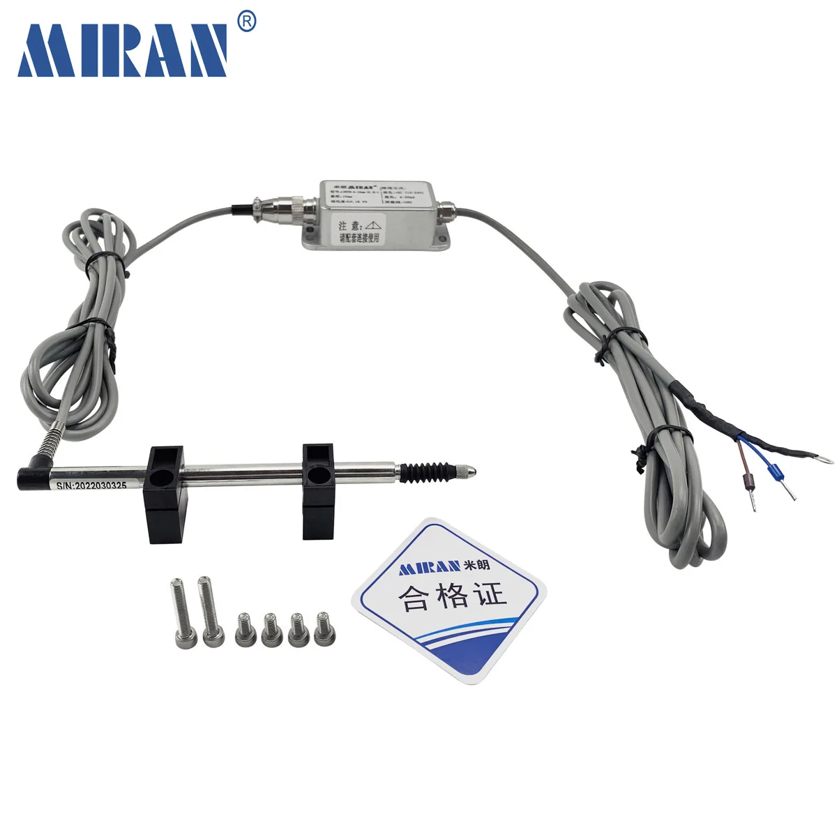 MIRAN LVDT8 Linear Displacement Sensor 10mm New Small Stroke LVDT8-A-10mm-SL-B-1 Rebound LVDT Displacement Transducer