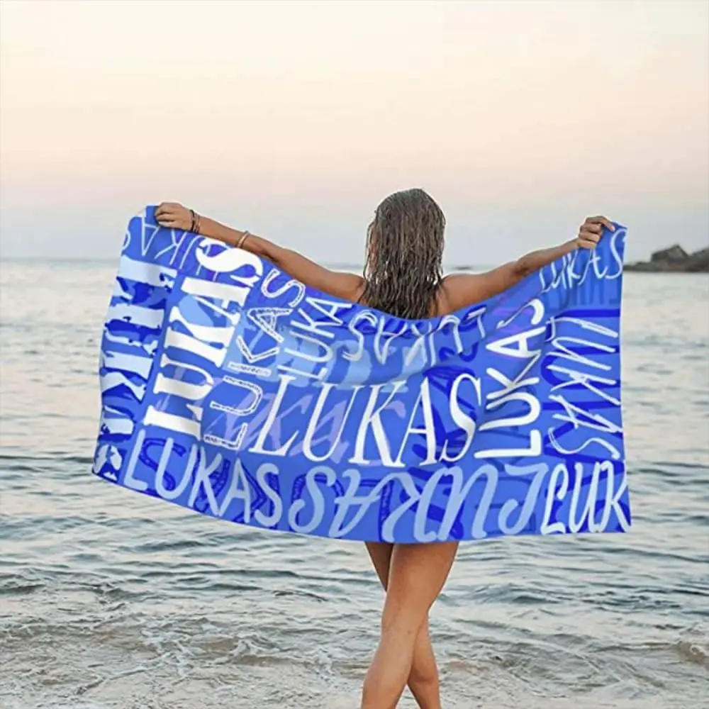 Custom  Name Beach Towel Swimming Quick-Drying Microfiber Towel Personalized Children Adult Name Sports Bath Towel Home Supplies