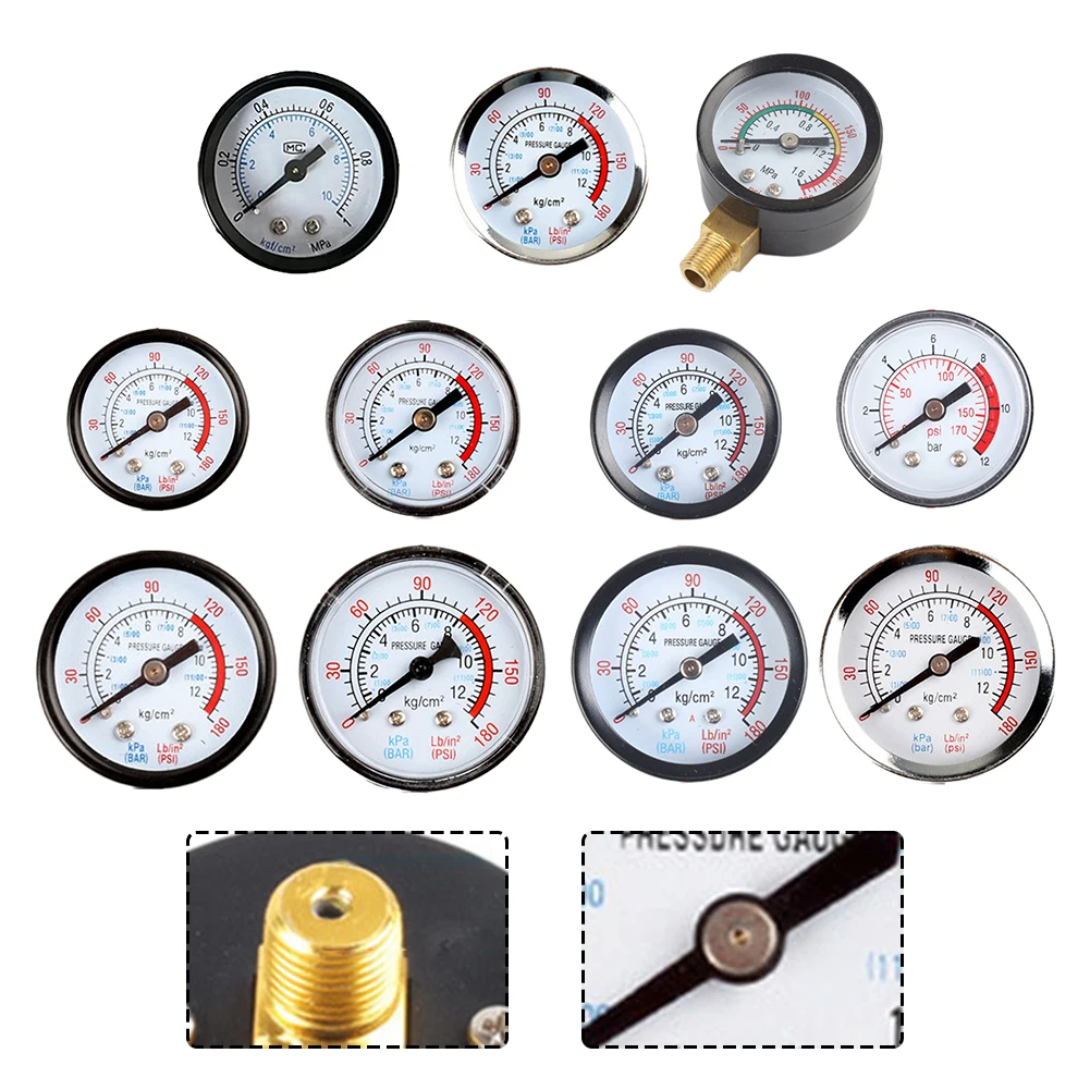 Y40 Y50 0-180PSI Gas Water Fuel Liquids Meter Pressure Gauge For Air Compressor Air Compressor Accessories