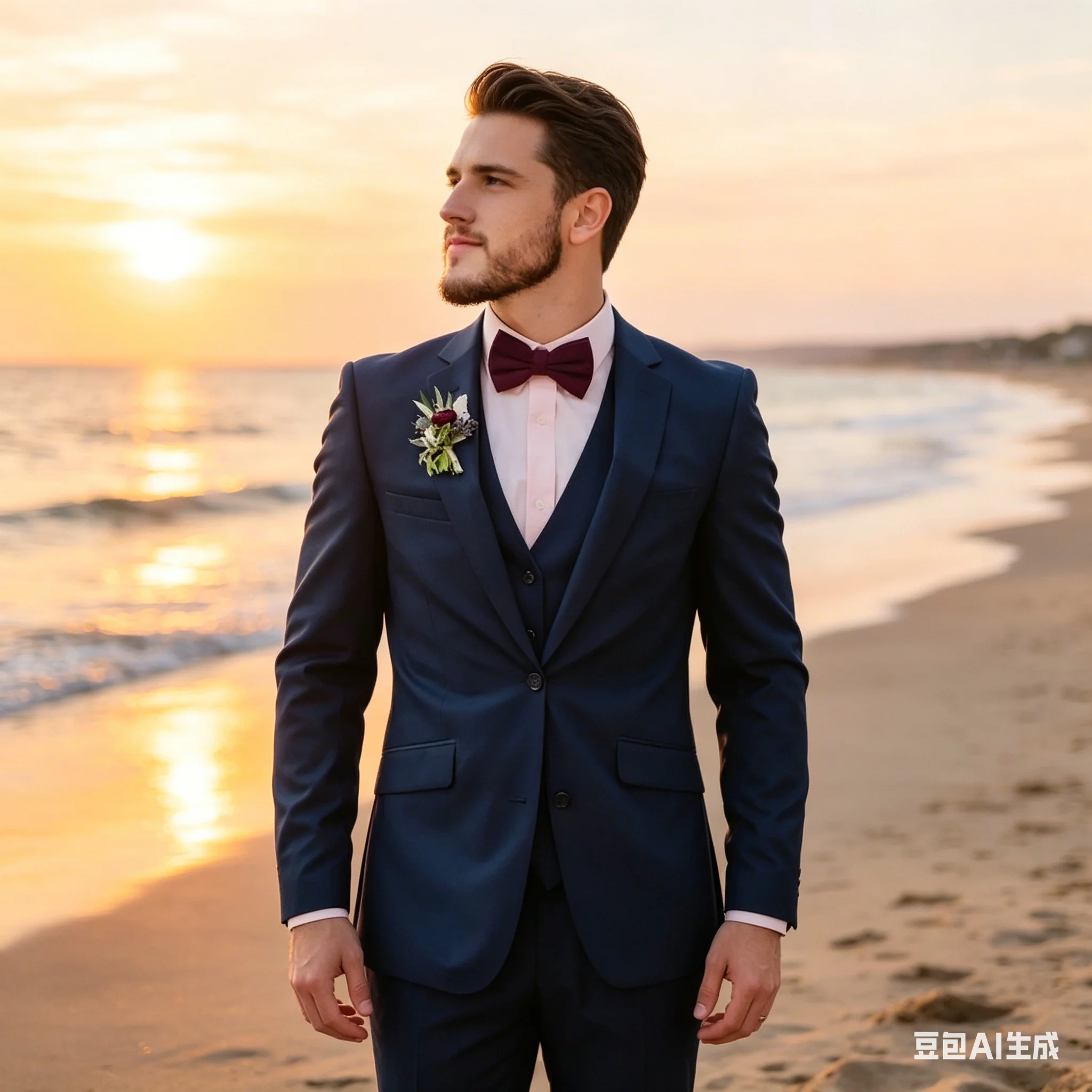 

Slim Fit Men Suits Solid Color Single Breasted Notch Lapel 3 Piece Jacket Pants Vest Full Sets Wedding Male Clothing Blazer