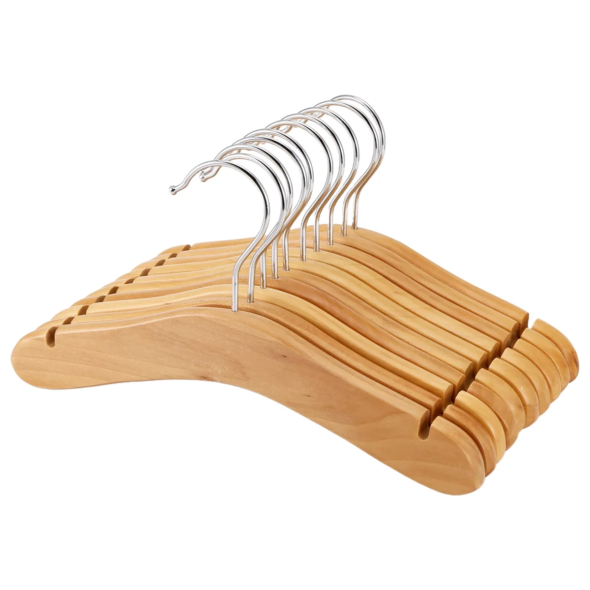 Wooden Baby Hangers,Kids Hangers,Notched Shoulder Design for Children Clothes,Decoration Hanger,10 Pack,Small
