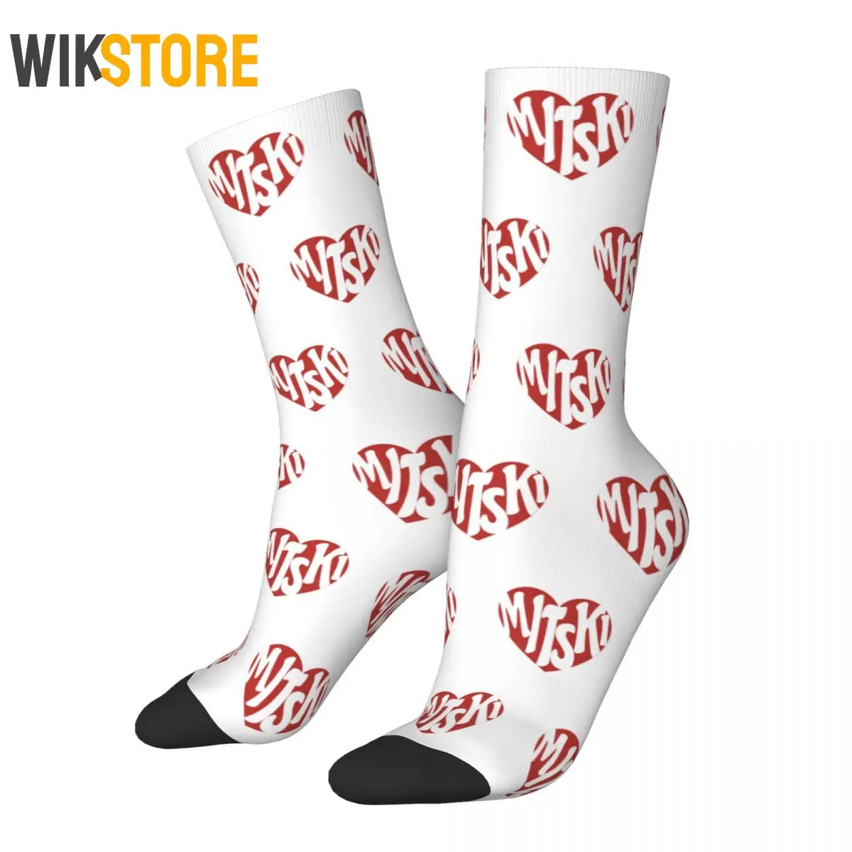 

Funny Happy Male Men Socks Hip Hop Mitski Heart Logo Skateboard Women Socks Spring Summer Autumn Winter Breathable Crazy Sock