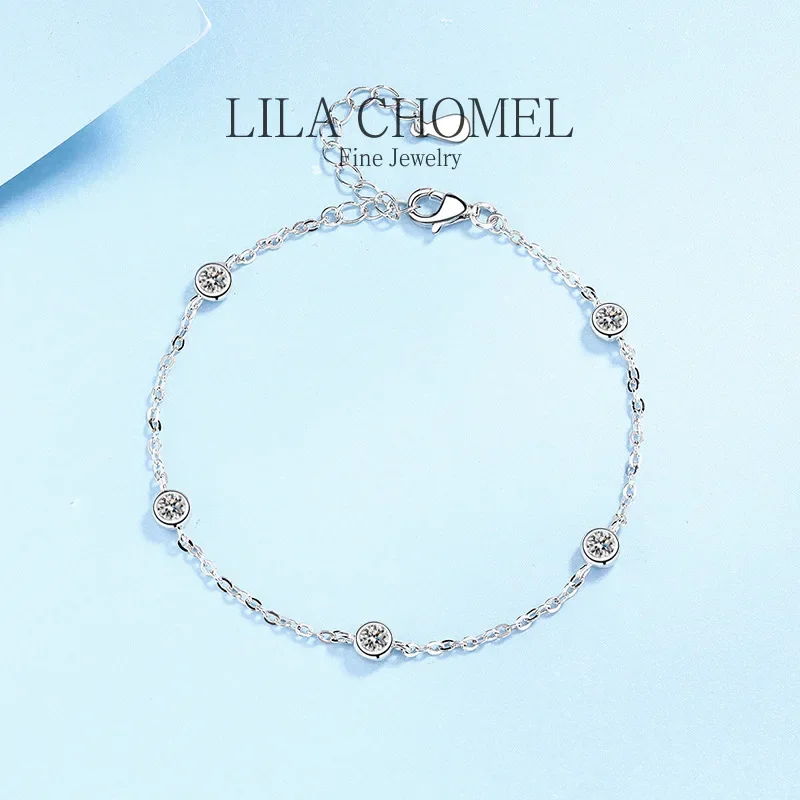 

Birthday Gift White Gold 18K female style Certified 0.5 CT Moissanite Diamond Bracelets for Women Sparkling Luxury fine Jewelry