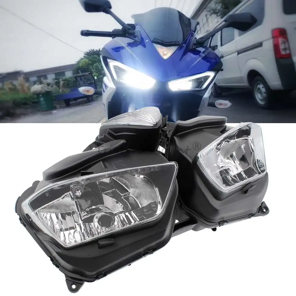 ABS Headlight Assembly Housing Cover For Yamaha YZF-R25 YZF R25 YZF R3 2014-2018 Waterproof Motorcycle Front Head Light Shell