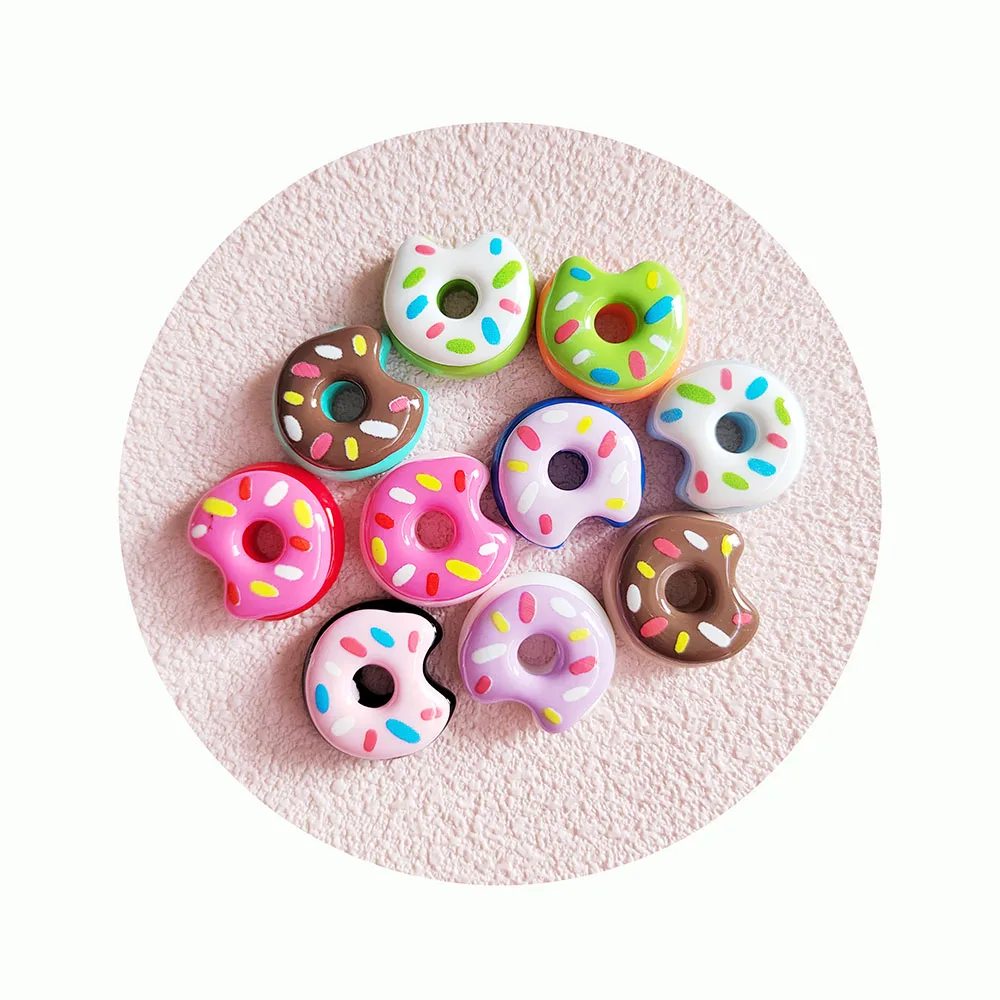 Wholesale! Kawaii Simulation Miniature Chocolate Donuts Resin Flat Back Phone Charm for Slime Crafts Scrapbooking