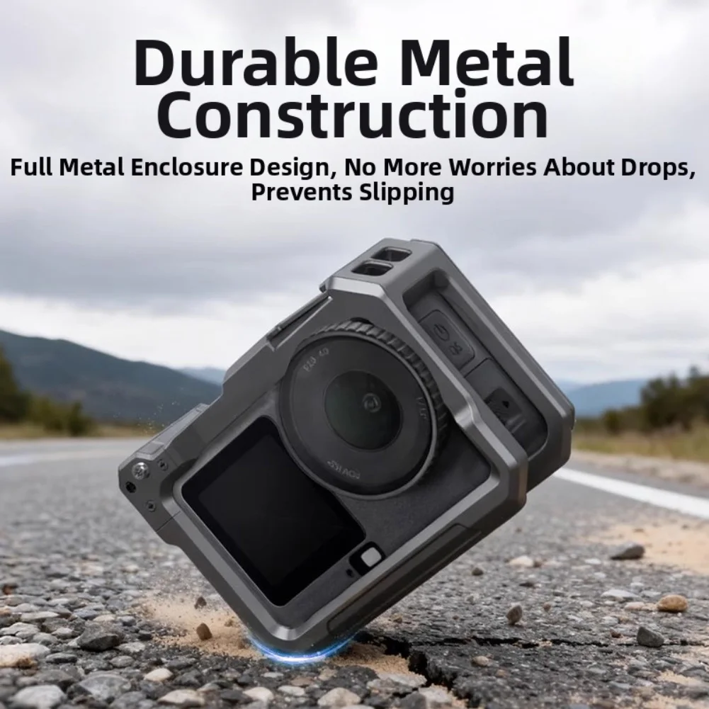 For DJI Osmo Action 6 Street Photography Kit Aluminum Metal Rabbit Cage Street Photography Set Action Camera Frame & Handle