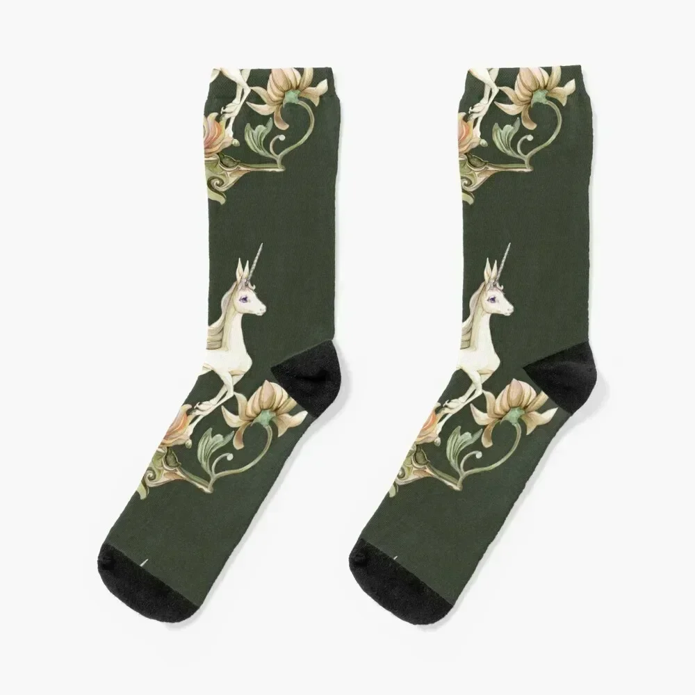 Last Unicorn - Flower Garden Socks Antiskid soccer kids winter gifts Men Socks Luxury Brand Women's