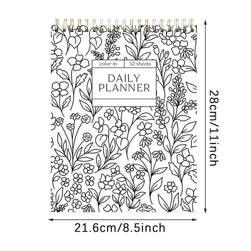 Color-In Spiral For Classroom Office Plan Work Schedule Checklists Planer Book