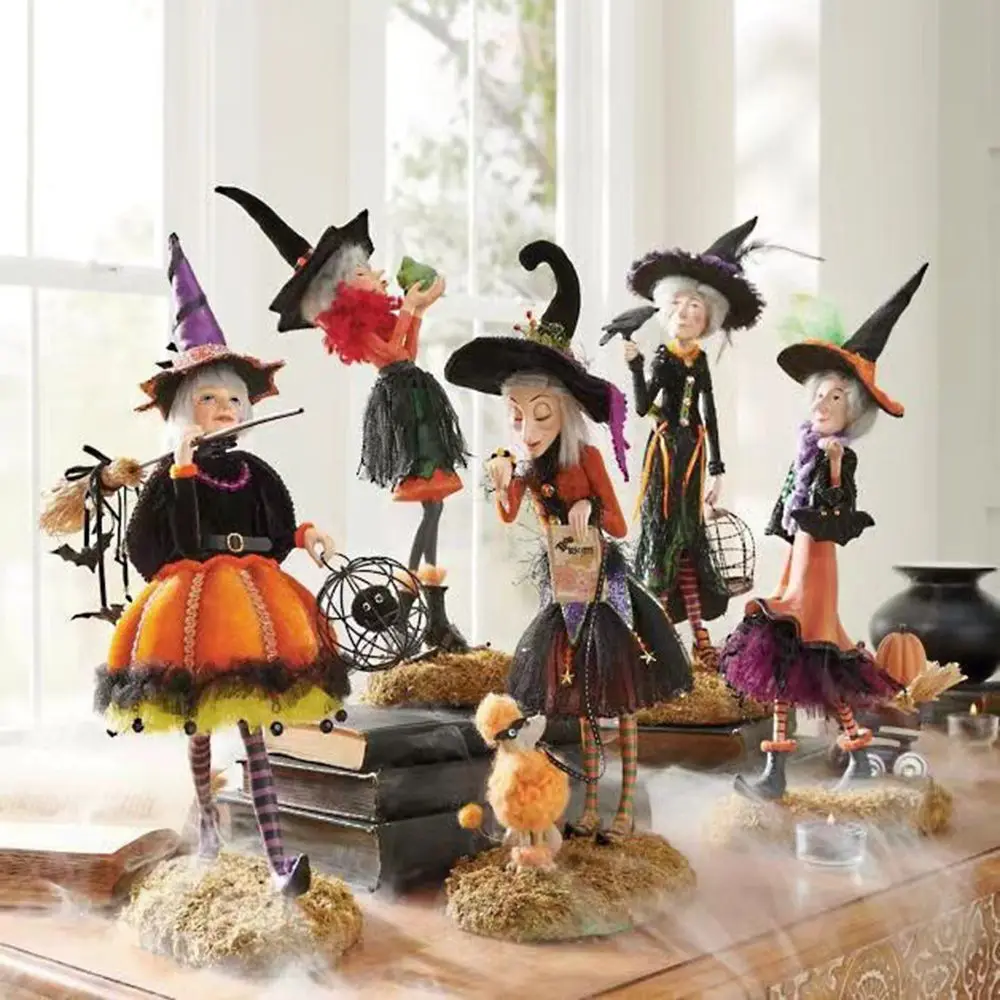 Prop Craft Home Decoration Ornaments Sculpture DIY Desktop Decor Witch Doll Statue Halloween Decoration Bewitching Figurine