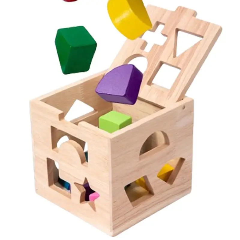 Puzzle-Form, passendes Spielzeug, Sortierwürfel aus Holz, Formsortierer, Spielzeug, Feinmotorik, klassisches Lernspielzeug, Puzzlespiele mit 13 Formen