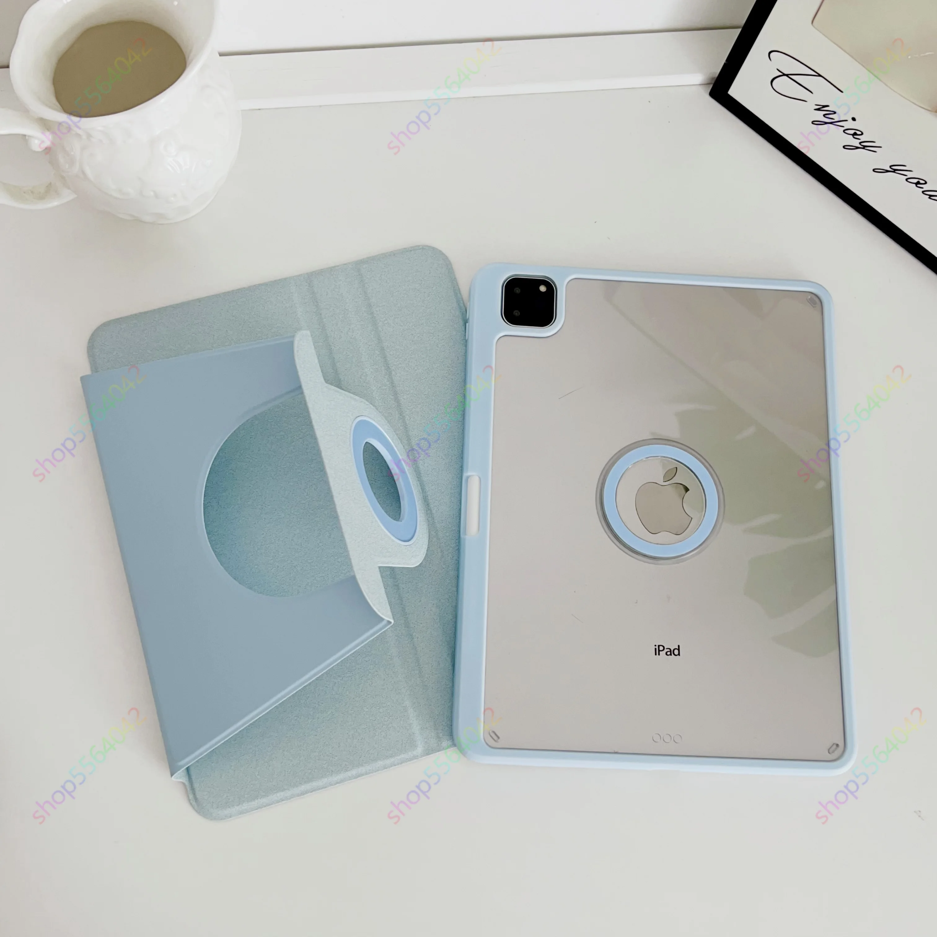 360 Rotation Magnetic Detachable Case for iPad Air 13Inch M2 2024 iPad Pro 12.9 Case 2022 2021 Trifold Stand Pencil Holder Cover image 3