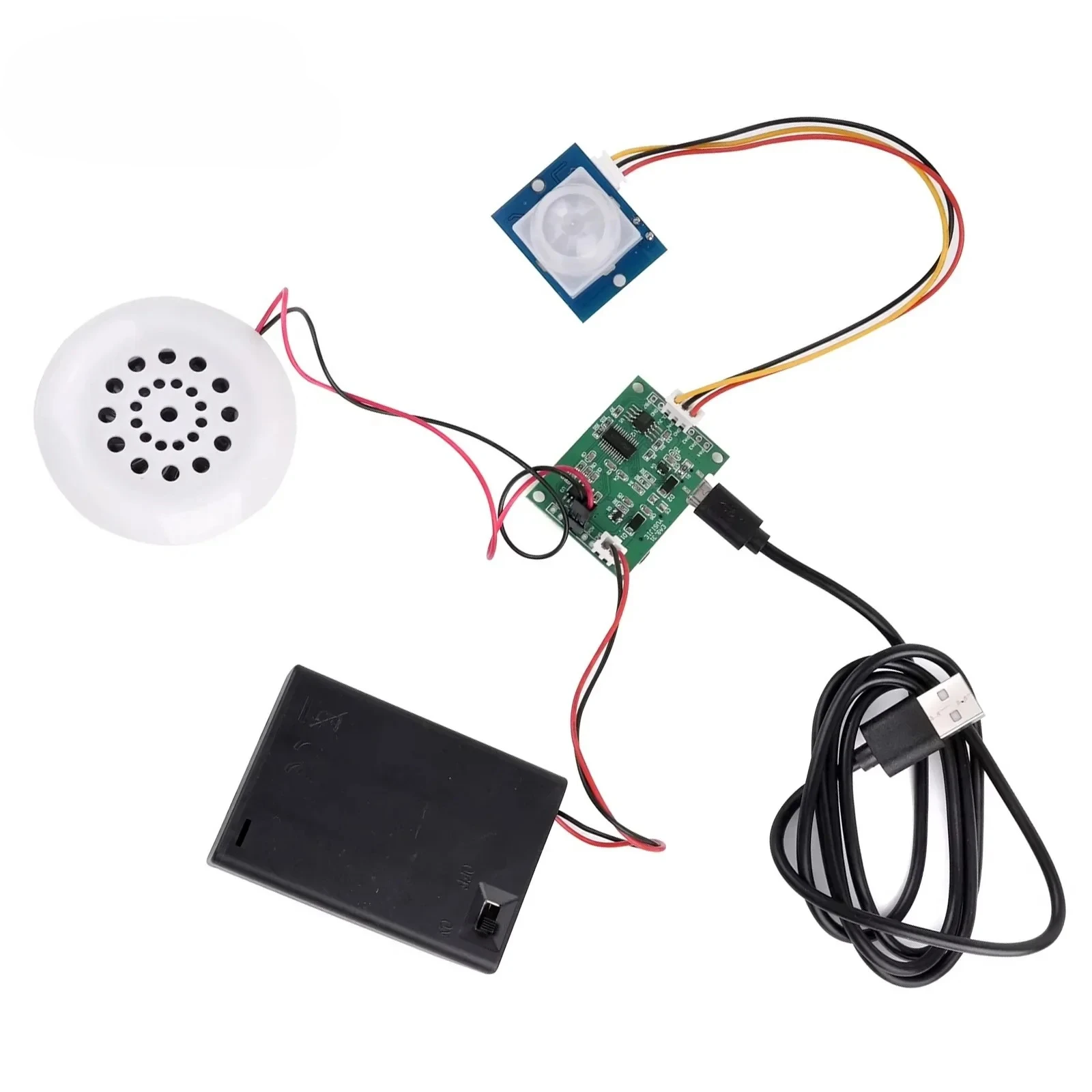 PIR Motion Sensor MP3 Music Player with Voice Recording and USB TF Card Download Playback Kit Component Device Tool