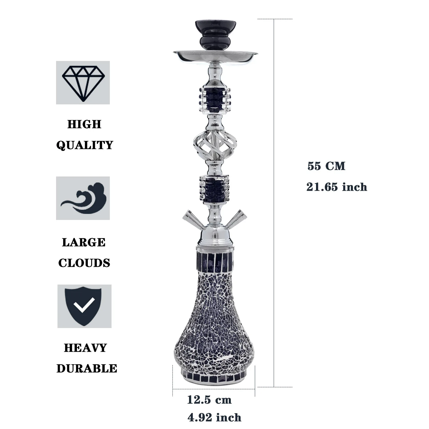 SANDGLAS Glass vase 2 Hose hookah set 21 