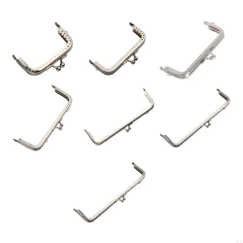 

X7XC Square Stainless Steel Frame Purse Frame Coin Bag Frame Clasp Lock Clips Bag Clutch Coin Purse Frame Purse Bag Making
