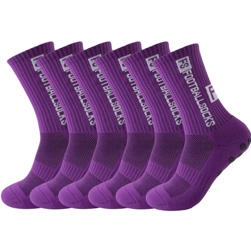 6 Paare/los FS Fußball Socken Neue Stil Runde Silikon Saugnapf Grip Anti Slip Fußball Socken Sport Männer Baseball Rugby socken