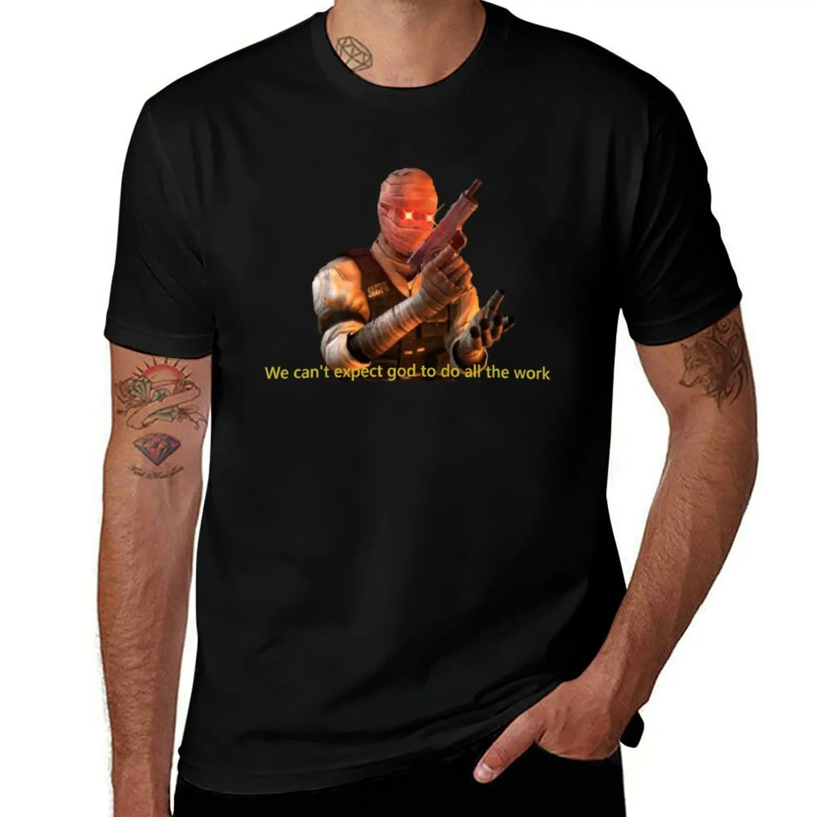 

We can_t expect god to do all the work T-Shirt t shirt man luxury t shirts with prints T-Shirt