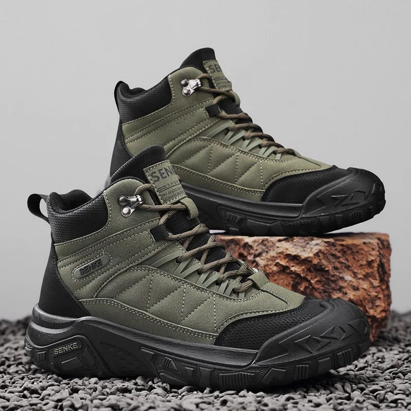 

Модные уличные походные ботинки, мужская противоскользящая мужская треккинговая обувь на платформе, удобная спортивная обувь для скалолазания, мужская обувь для альпинизма