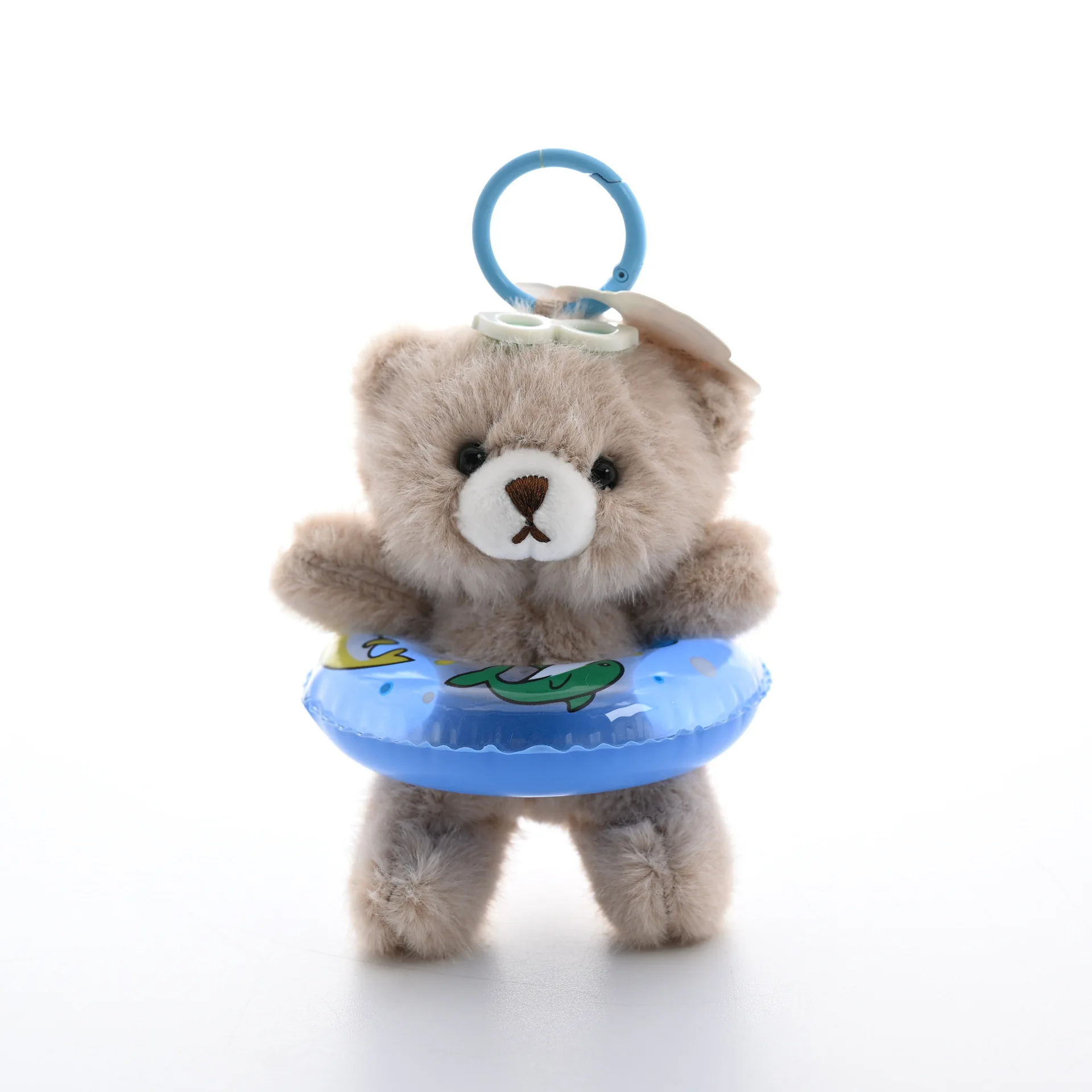 새로운 수영 튜브 곰 인형 키체인 펜던트, 커플 펜던트, 작은 인형, 백팩 펜던트