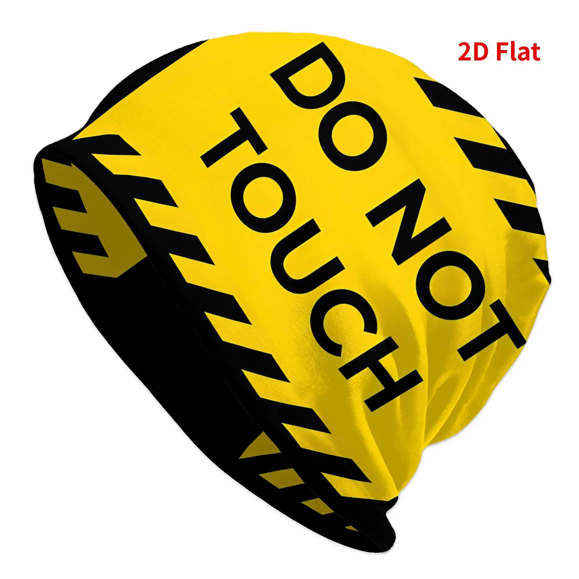 Warning Do Not Touch 2D Printed Design Beanies Retro Unisex Lightweight And Warm Hip Hop Style Suitable for Outdoor