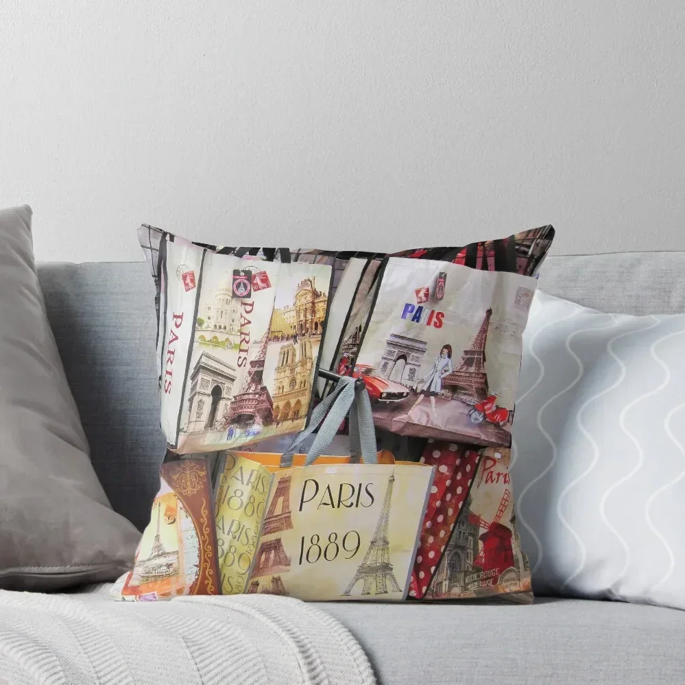 

Paris Souvenir Shopping Bags Throw Pillow luxury sofa pillows christmas ornaments 2025 pillow cover luxury pillow