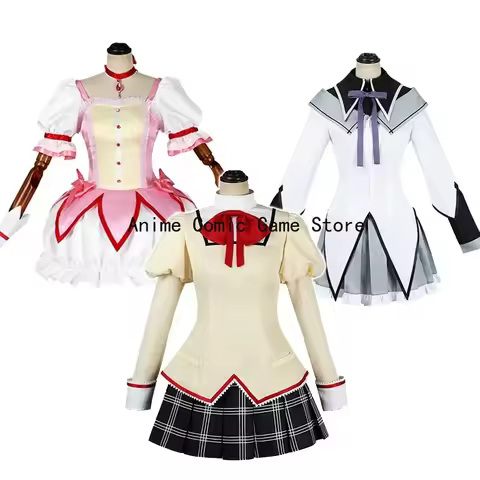 In Stock Kaname Madoka Akemi Homura Cosplay Combats Anime Puella Magi Magica School Uniforms Halloween Party Outfits for Women
