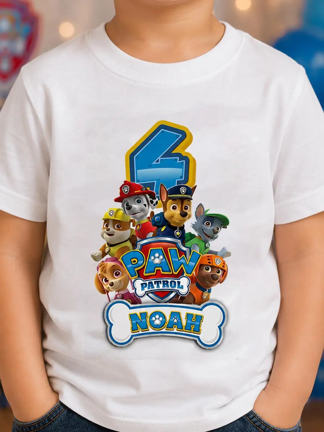 Funny Kids T-Shirt Cartoon Police Puppy Dog  Print Short Sleeve Cotton Tee Boys Girls Casual Summer Top Children's Graphic