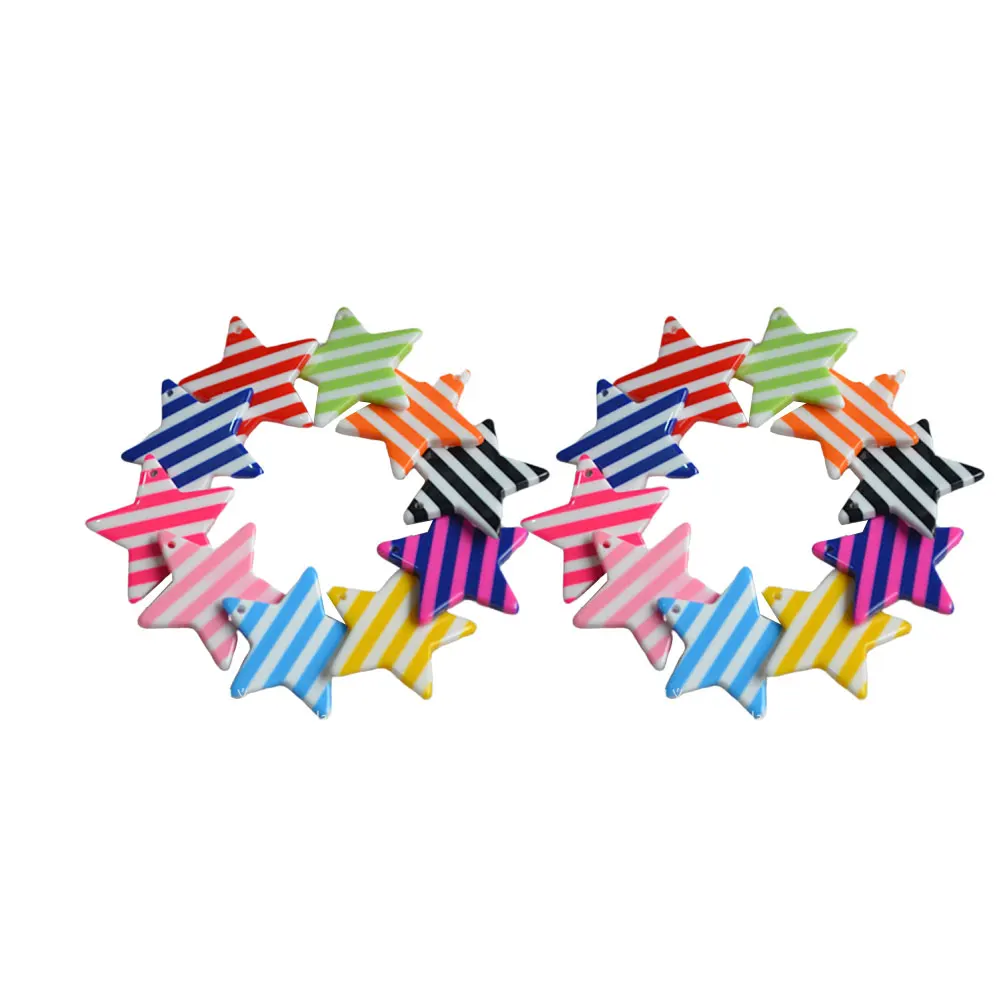 

20PCS Five pointed Star Resin Accessories Durable Lightweight DIY H made Material Craft Supplies Jewelry Making