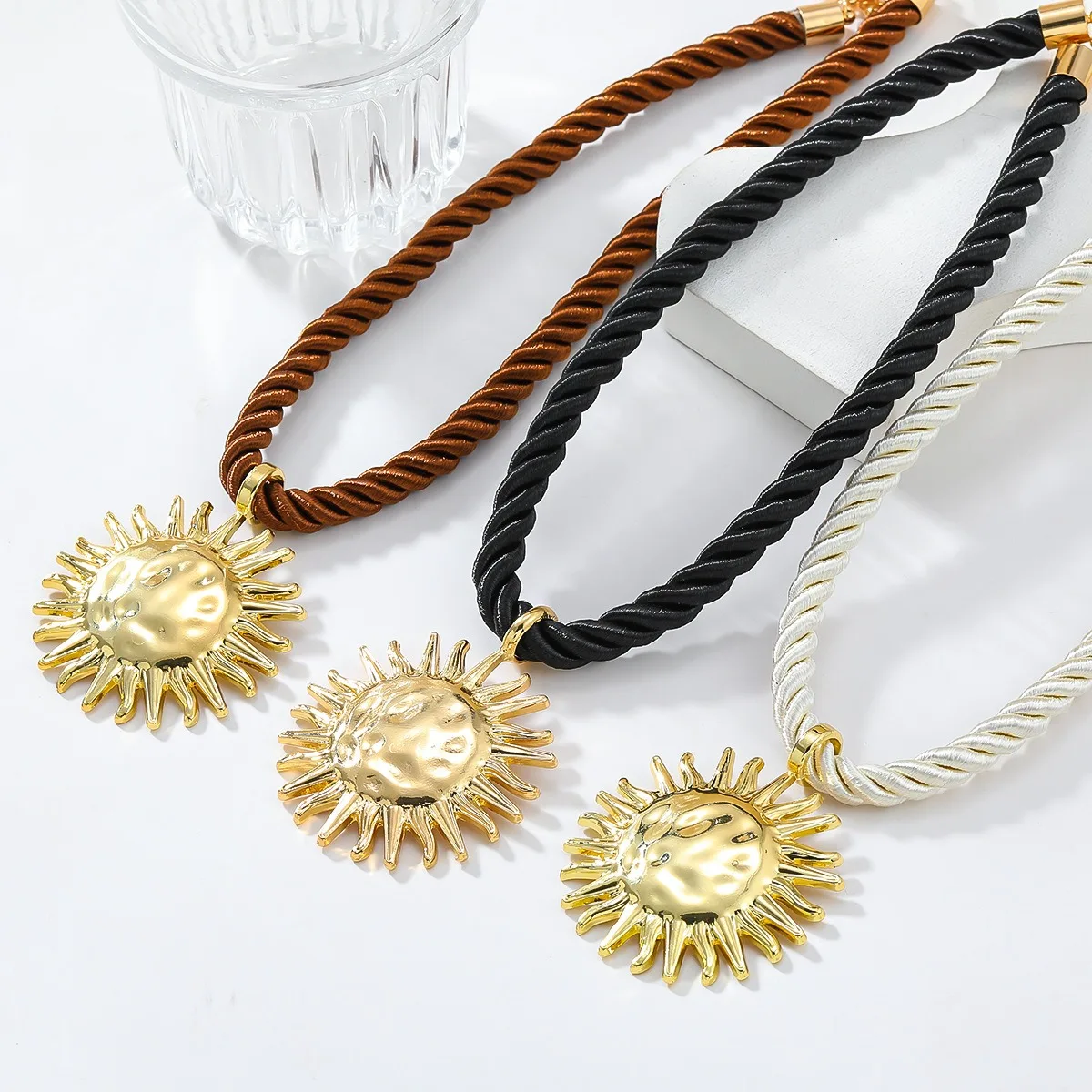 Multi Layer Gold Necklace Herringbone Beaded Chain Teardrop Pendant Women Dainty Stackable Daily Fashion Jewelry