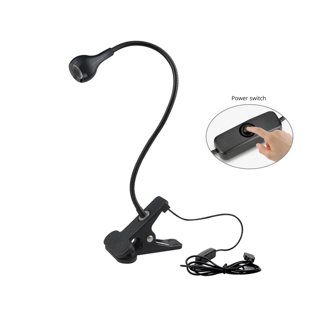 Lampka biurkowa LED z klipsem 360 ° Elastyczna lampka stołowa do czytania na gęsiej szyi Lampka do czytania Lampka do czytania Dbała o wzrok Lampka nocna z zaciskiem USB