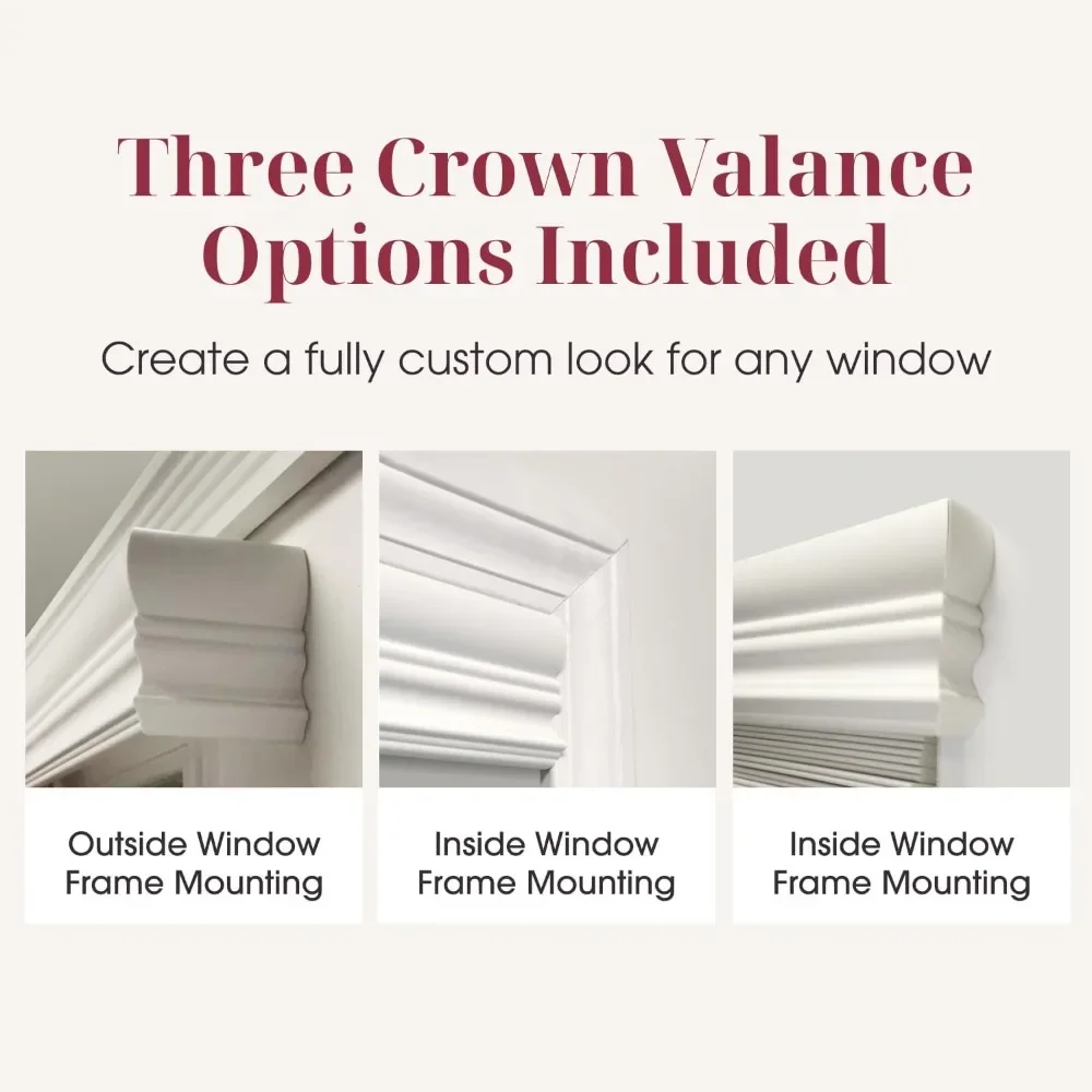 Faux Wood Blinds with Crown Valance - 64