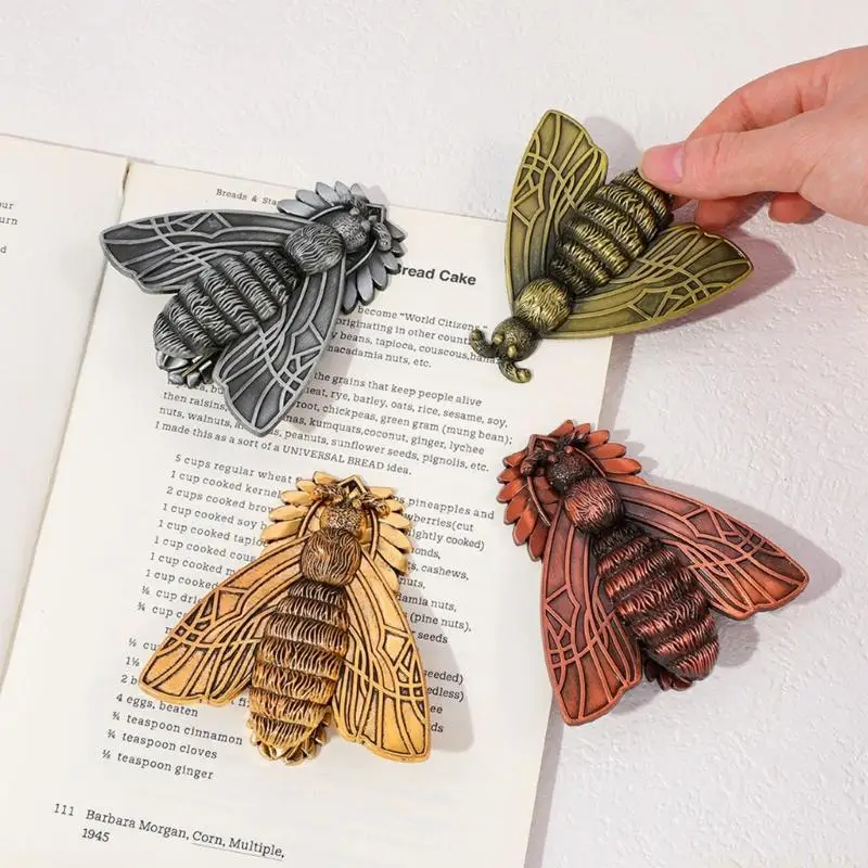 Elegant Metallic Book Clip Retro Design Marker Including Shells Moths And Ocean Creature Design For Office Use