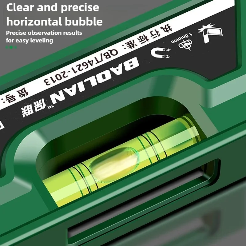 ثلاثة مسطرة مستوى الفقاعات 0 °   45 °   90 °   مقياس أفقي صغير 230 مم، أدوات مستوى الميل المغناطيسية المقاومة للصدمات